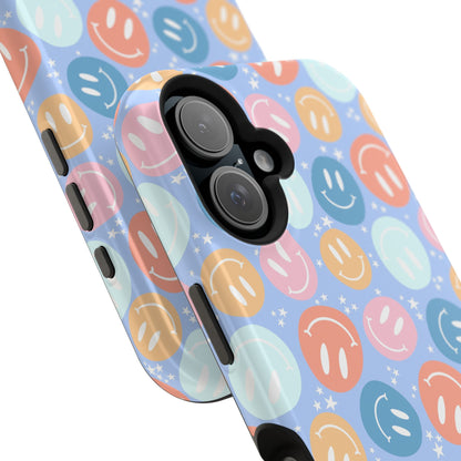 Funda magnética para iPhone All Smiles - Caras sonrientes pastel