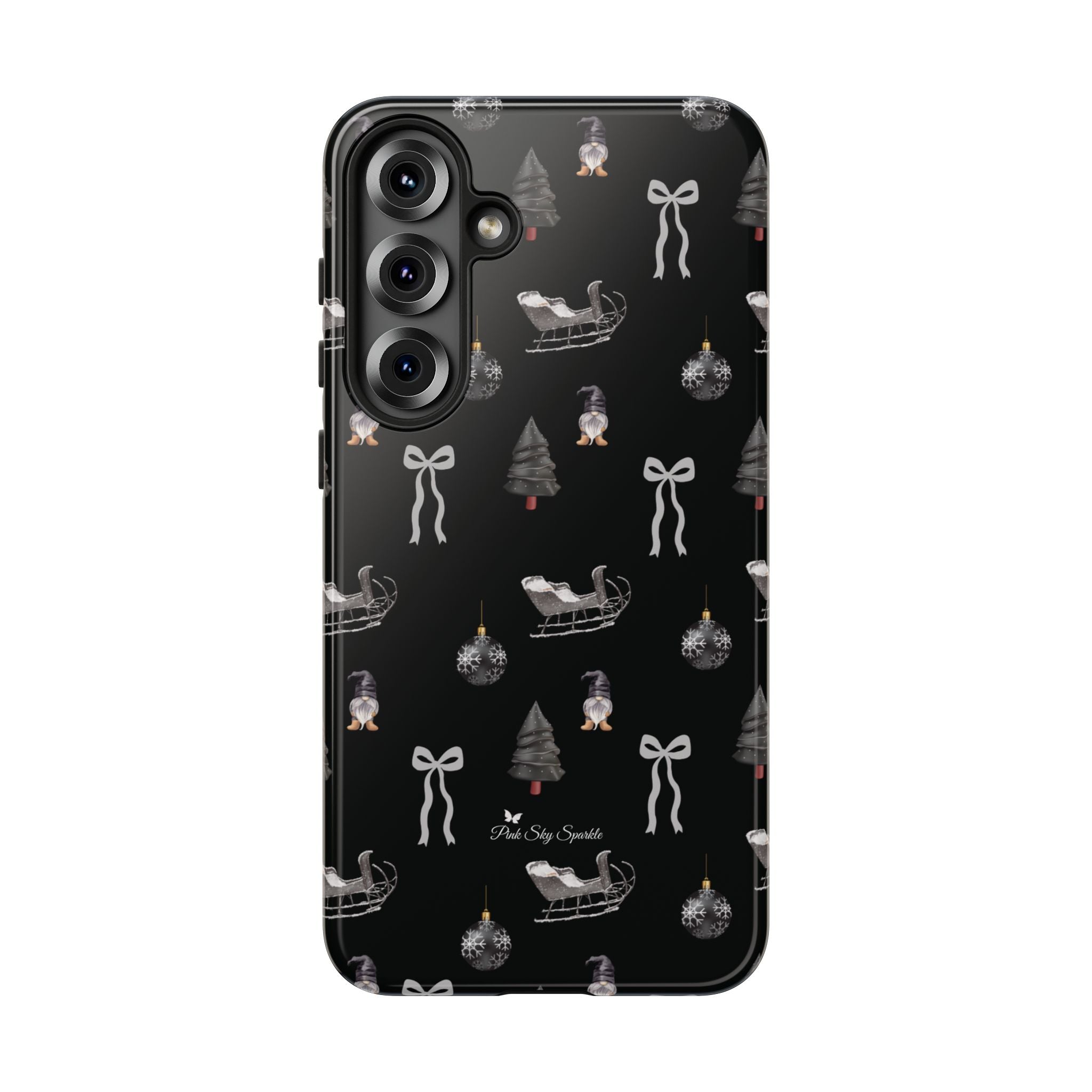Sleigh in Grey Samsung Galaxy Phone Case – Chic Monochrome Christmas Edition