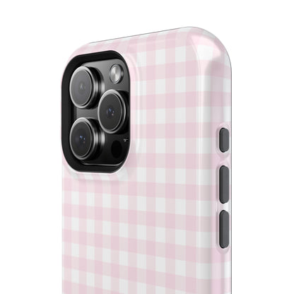 Baby Pink Gingham Magnetic iPhone Case