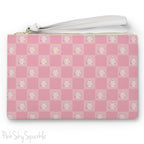 Pink Checkered Ghost Clutch Bag