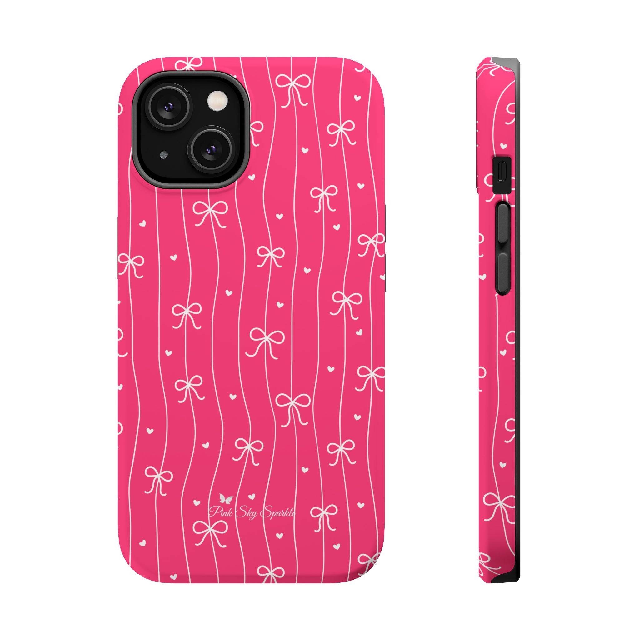 Hearts & Bows | Pink Magnetic iPhone Case