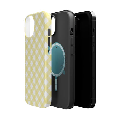 Cottage Chic Yellow Gingham Magnetic iPhone Case