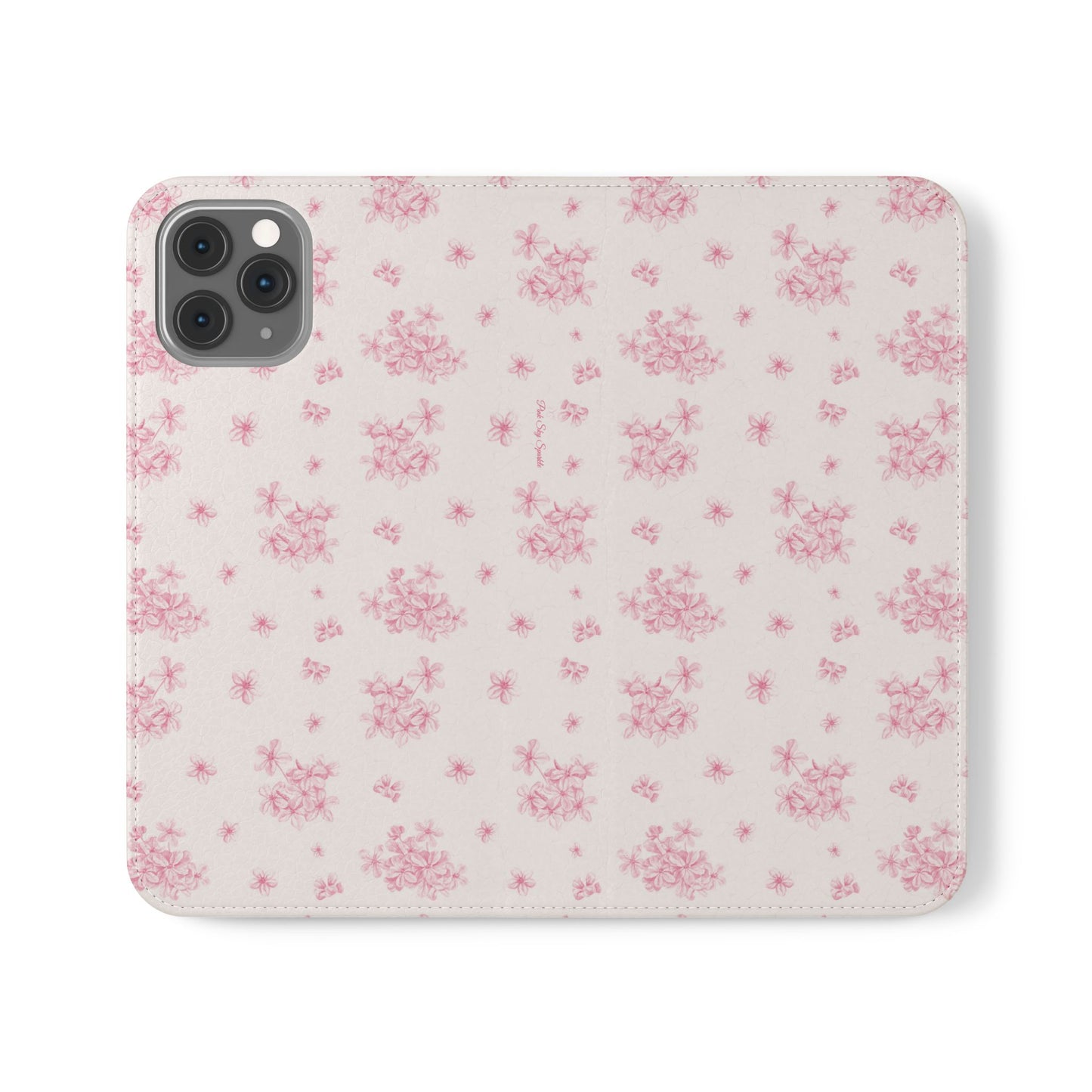 Pink Bloom Wallet Flip Case for iPhone