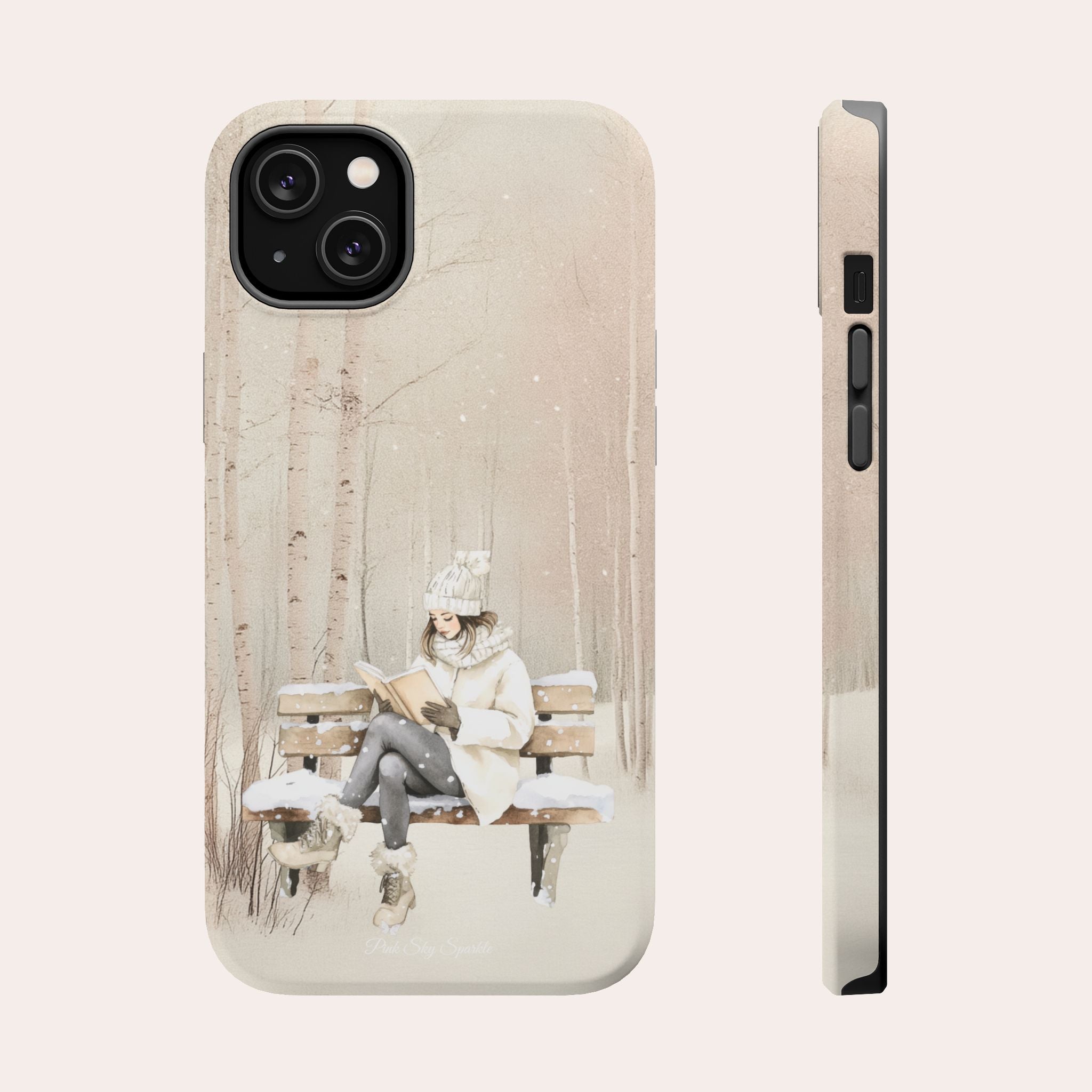 Étui magnétique pour iPhone « Lecture d'hiver »