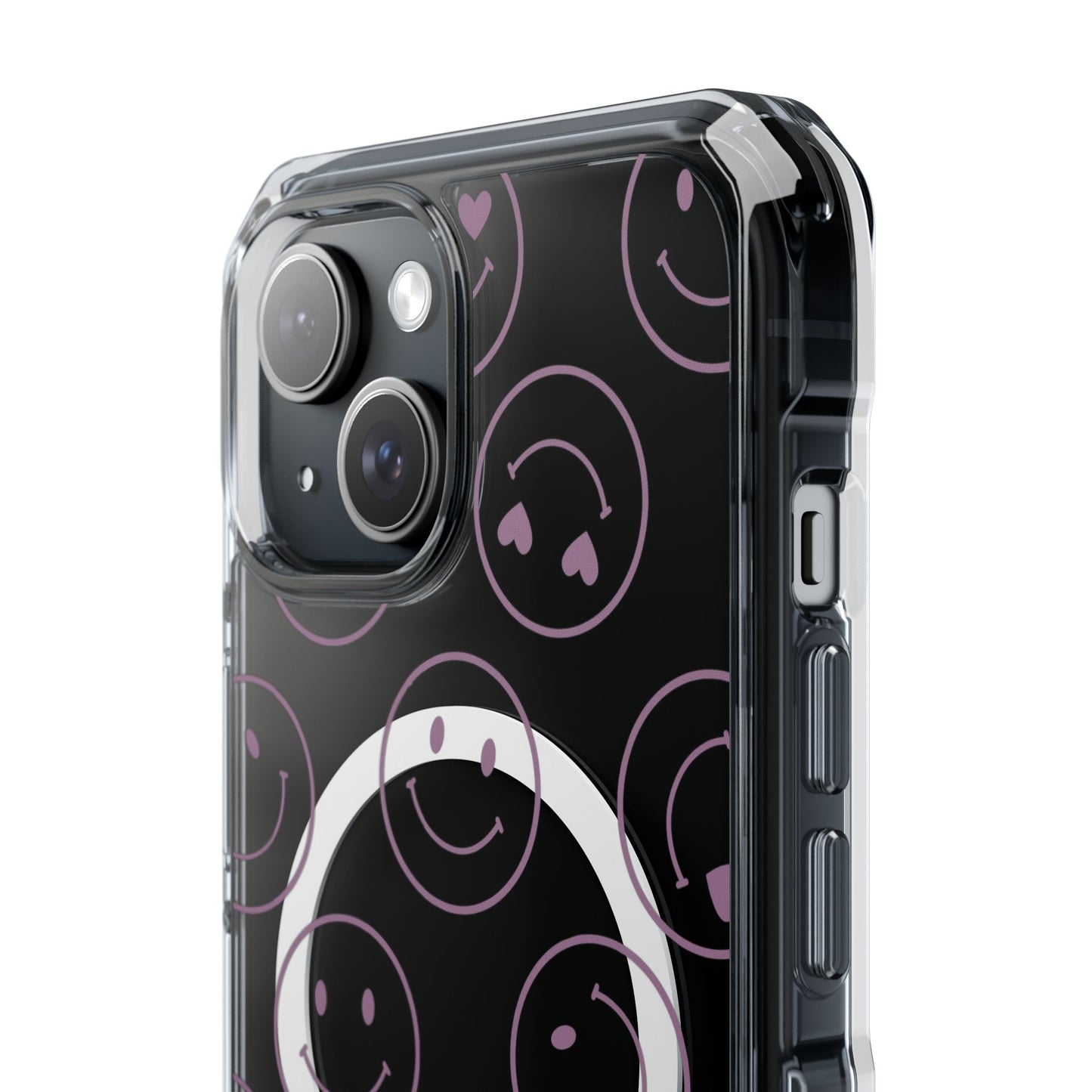 Purple Smilies Magnetic Clear Impact iPhone Case