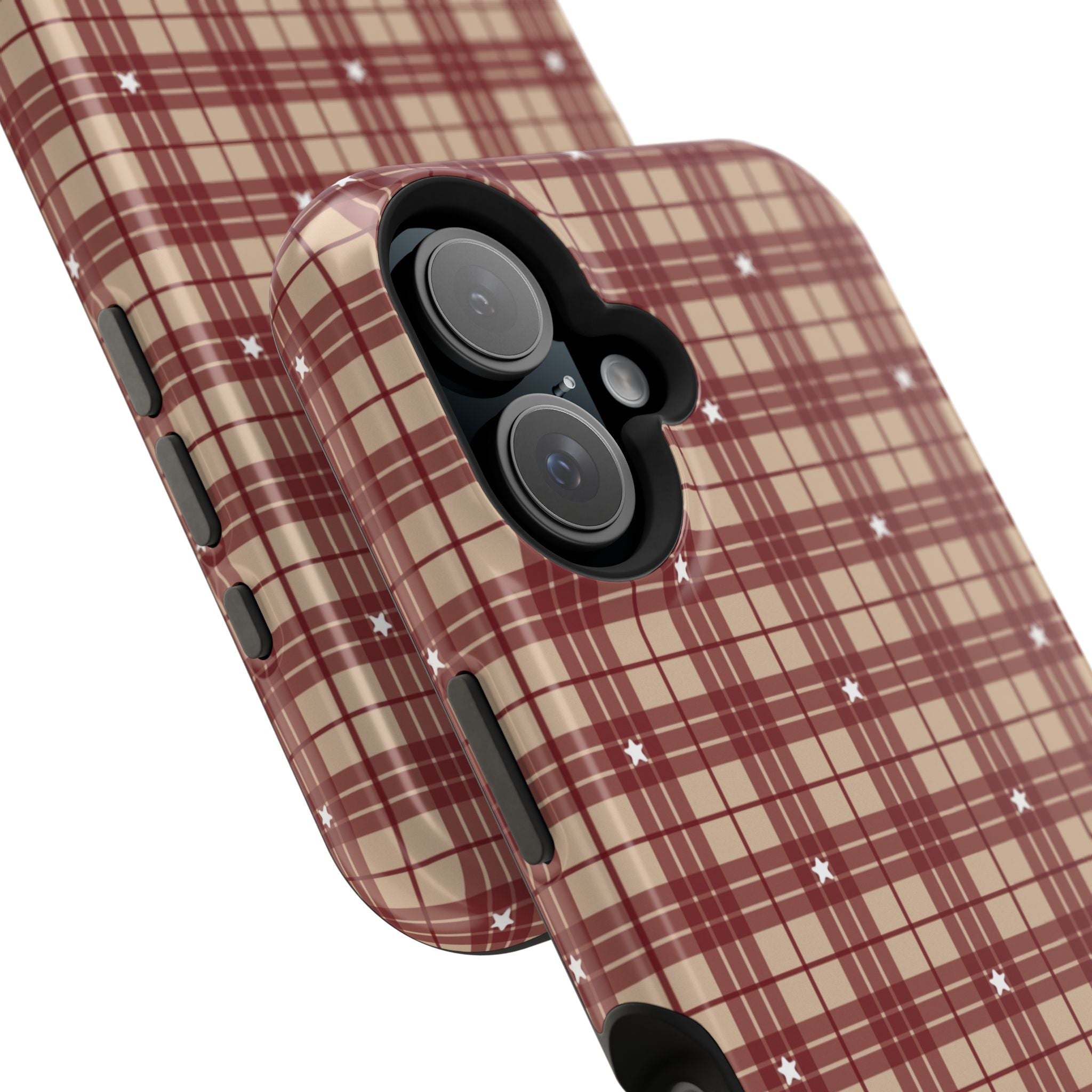 Rustic Plaid Magnetic iPhone Case – Cozy Cabin Christmas Edition