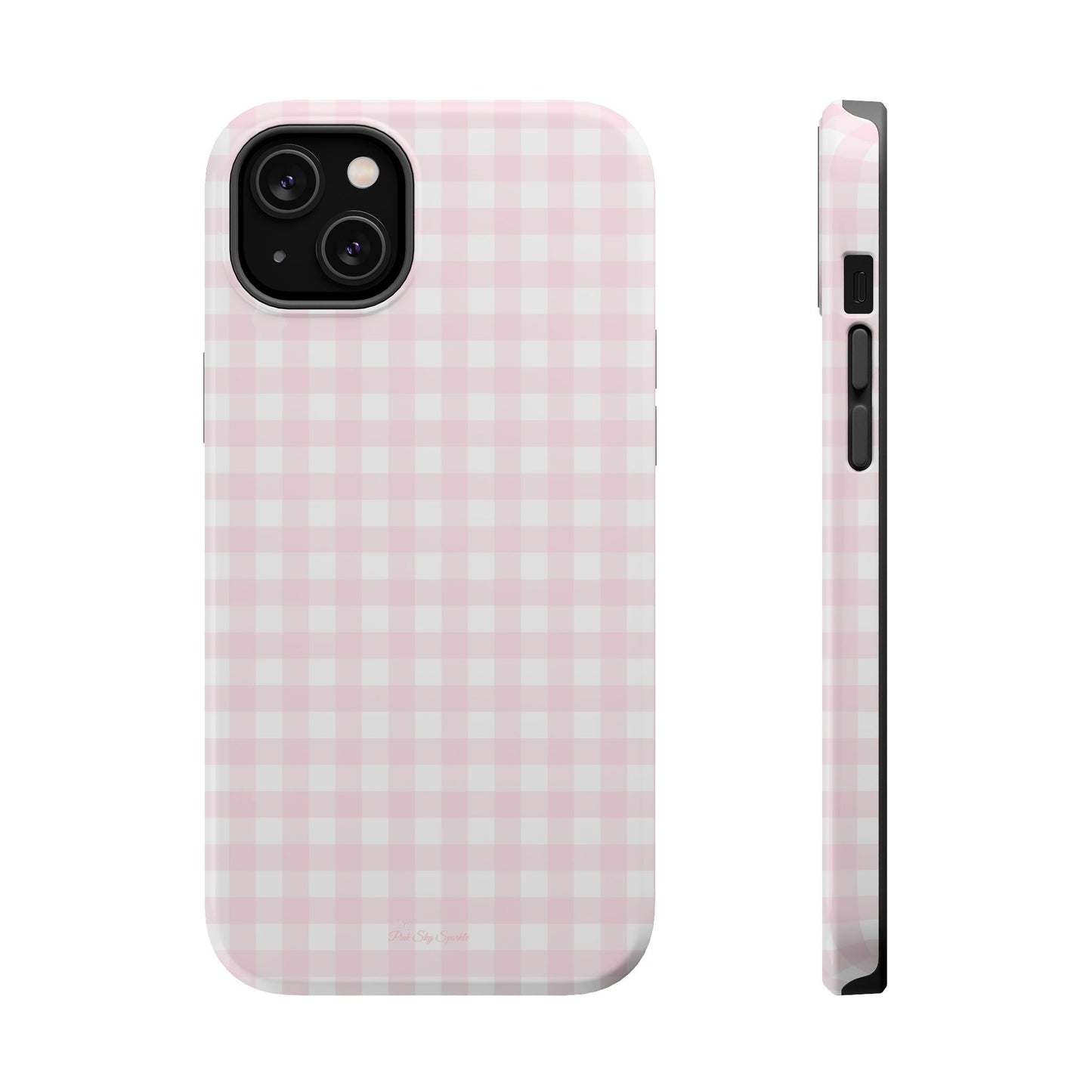 Baby Pink Gingham Magnetic iPhone Case