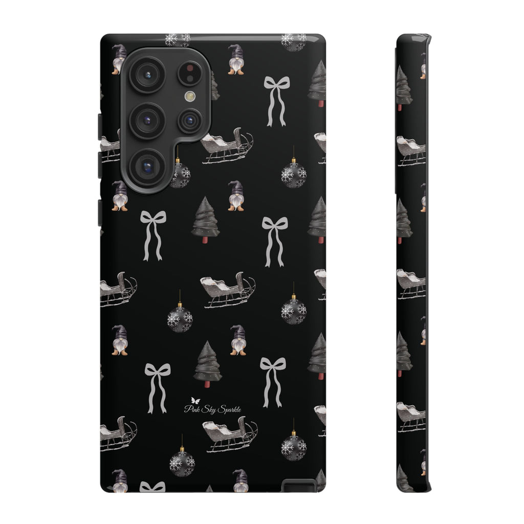 Sleigh in Grey Samsung Galaxy Phone Case – Chic Monochrome Christmas Edition