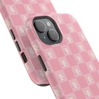 Pink Checkered Ghost Magnetic iPhone Case