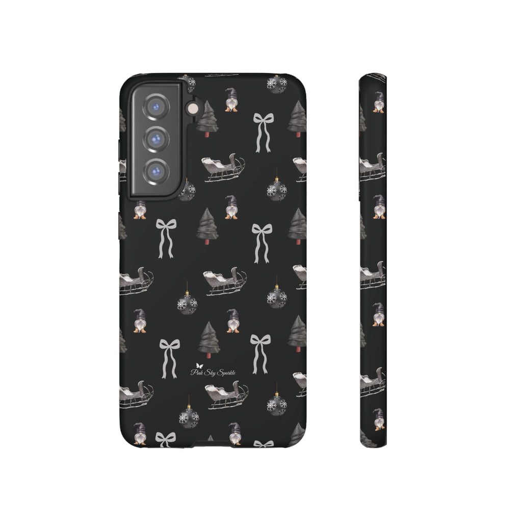 Sleigh in Grey Samsung Galaxy Phone Case – Chic Monochrome Christmas Edition