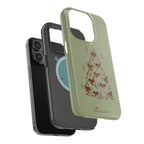Holiday Bow Tree Magnetic iPhone Case – Sage Green Christmas Edition