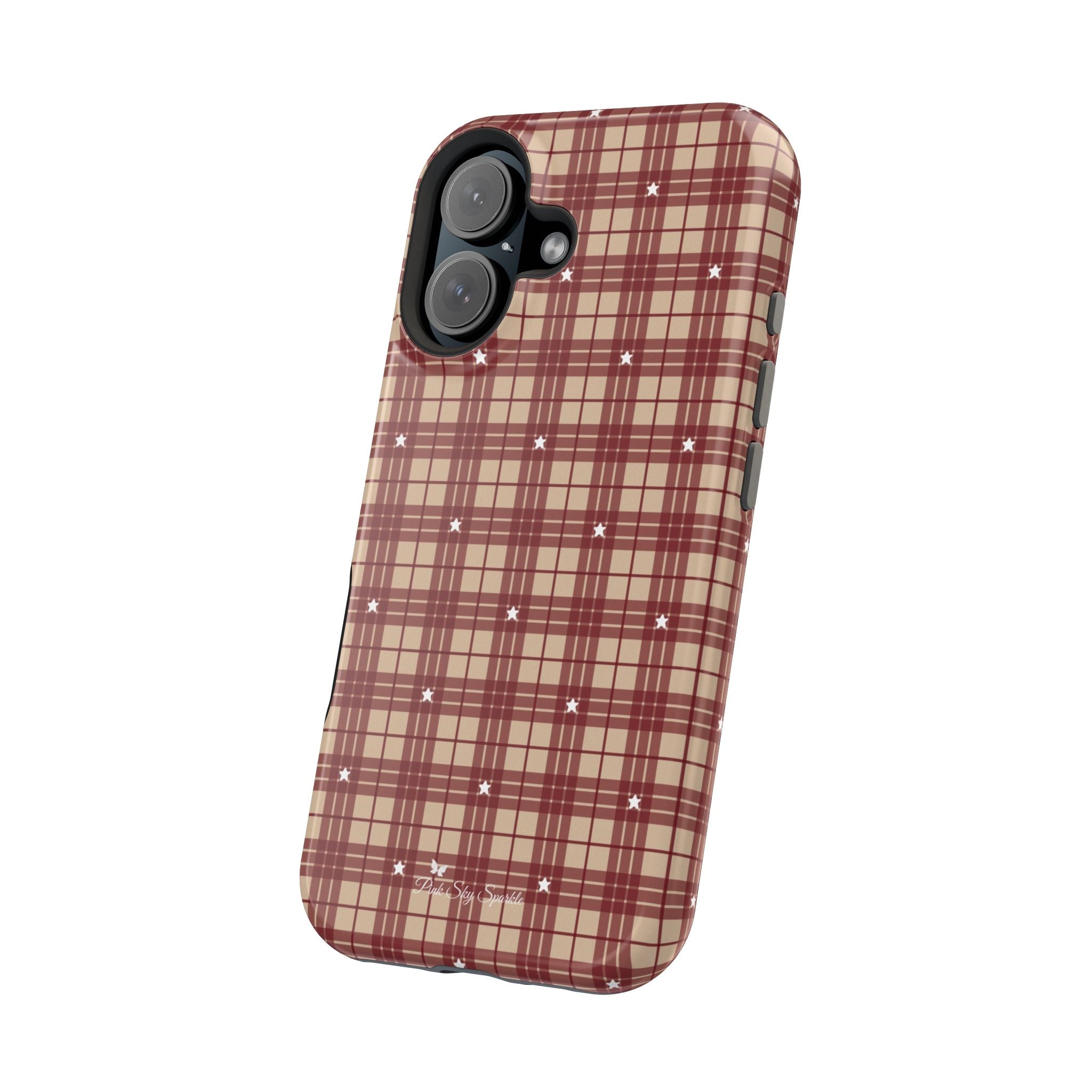 Rustic Plaid Magnetic iPhone Case – Cozy Cabin Christmas Edition