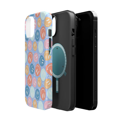 Funda magnética para iPhone All Smiles - Caras sonrientes pastel