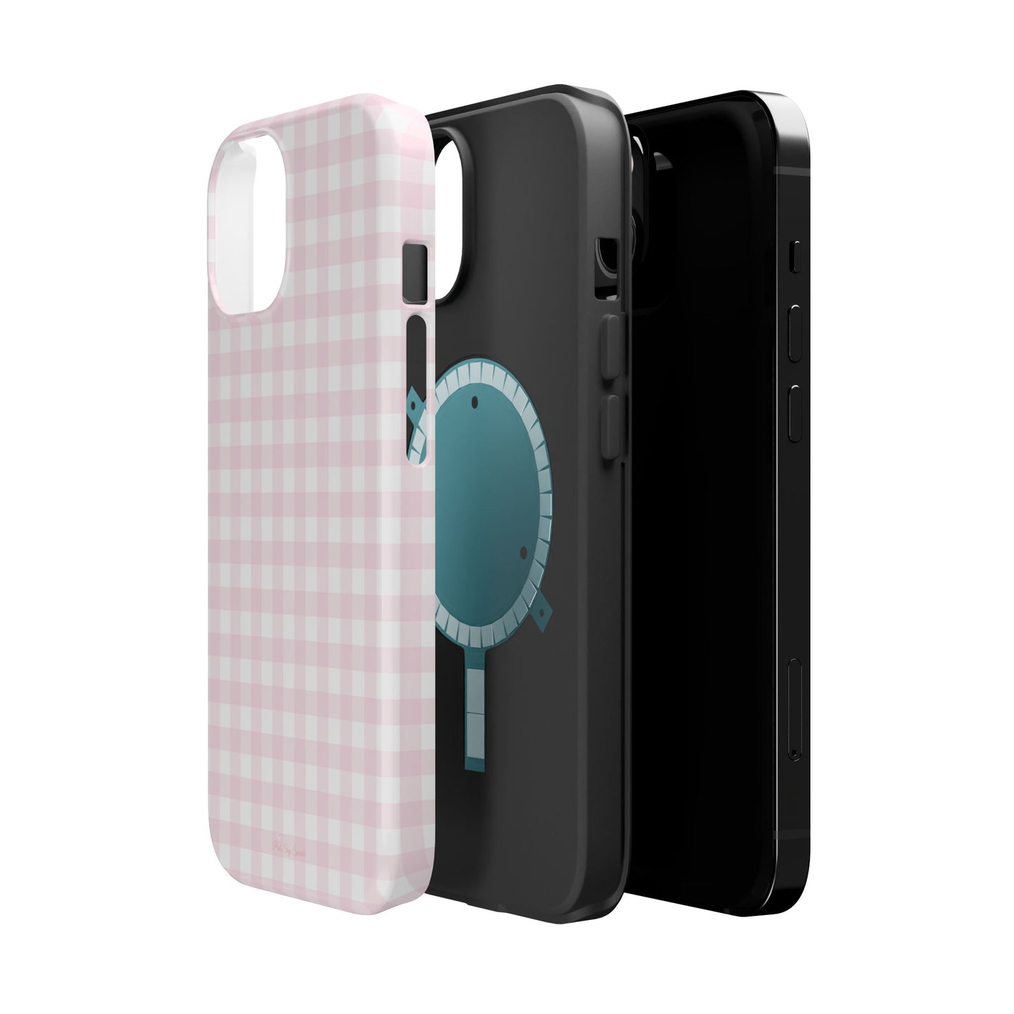 Baby Pink Gingham Magnetic iPhone Case