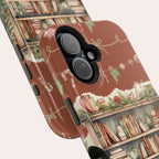 Étui magnétique pour iPhone « Bibliothèque de Noël » – « La magie des fêtes se vit dans les pages »