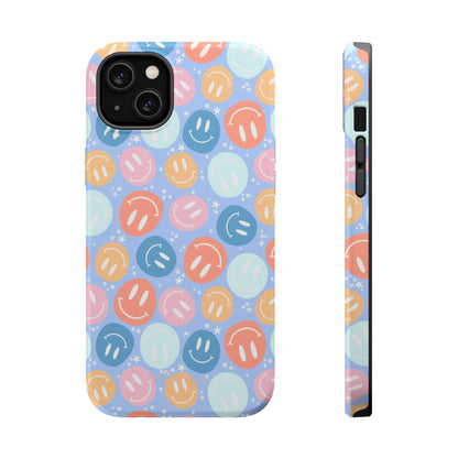 Funda magnética para iPhone All Smiles - Caras sonrientes pastel