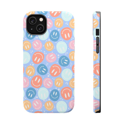 Funda magnética para iPhone All Smiles - Caras sonrientes pastel