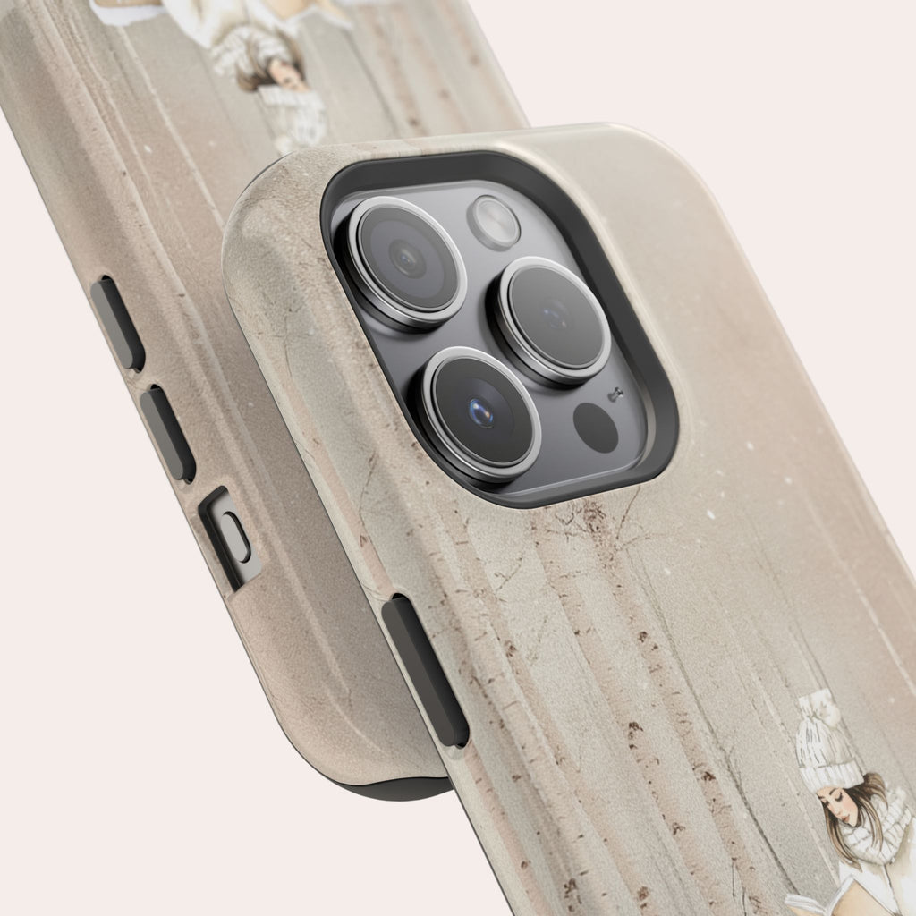 Étui magnétique pour iPhone « Lecture d'hiver »