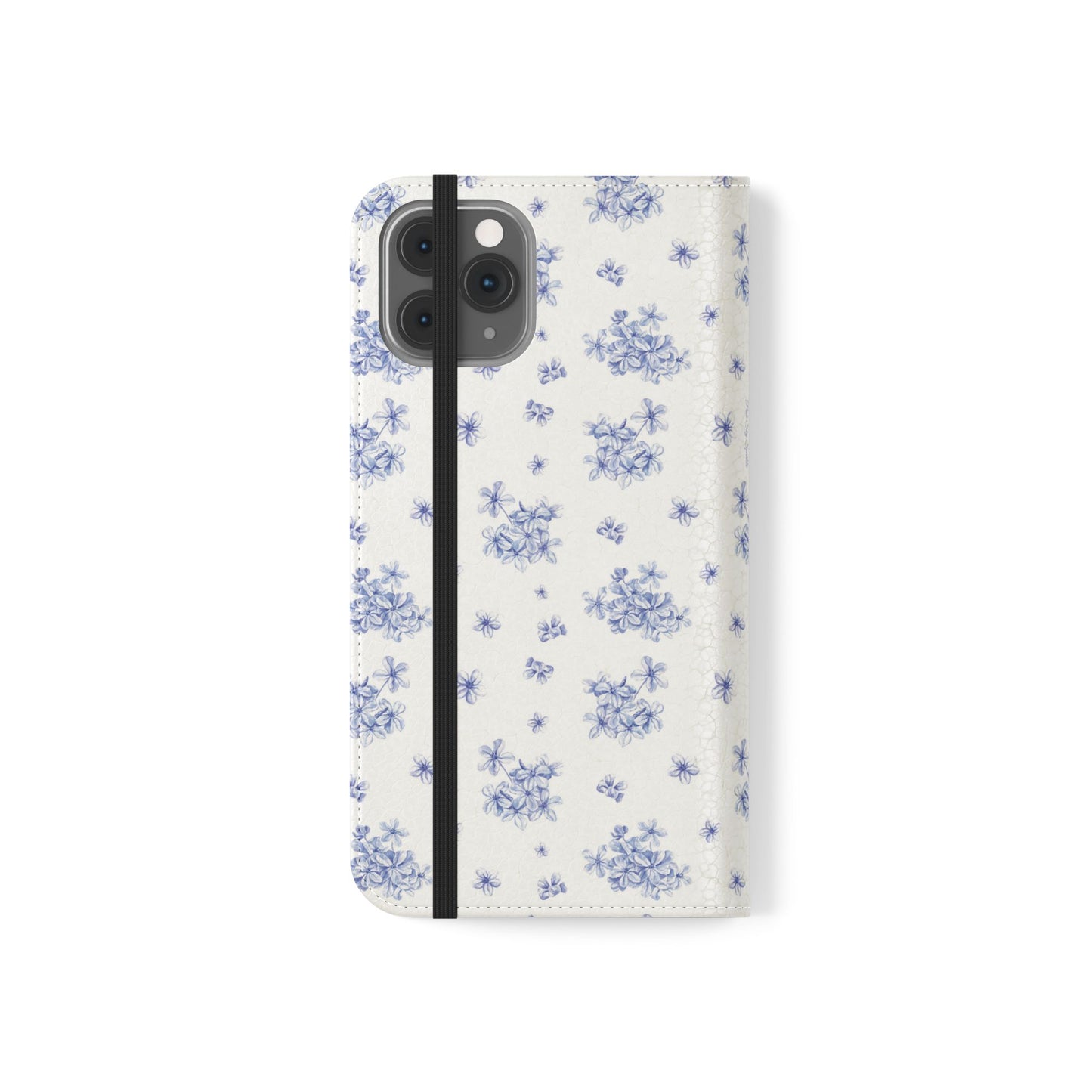 Blue Bloom Wallet Flip Case for iPhone