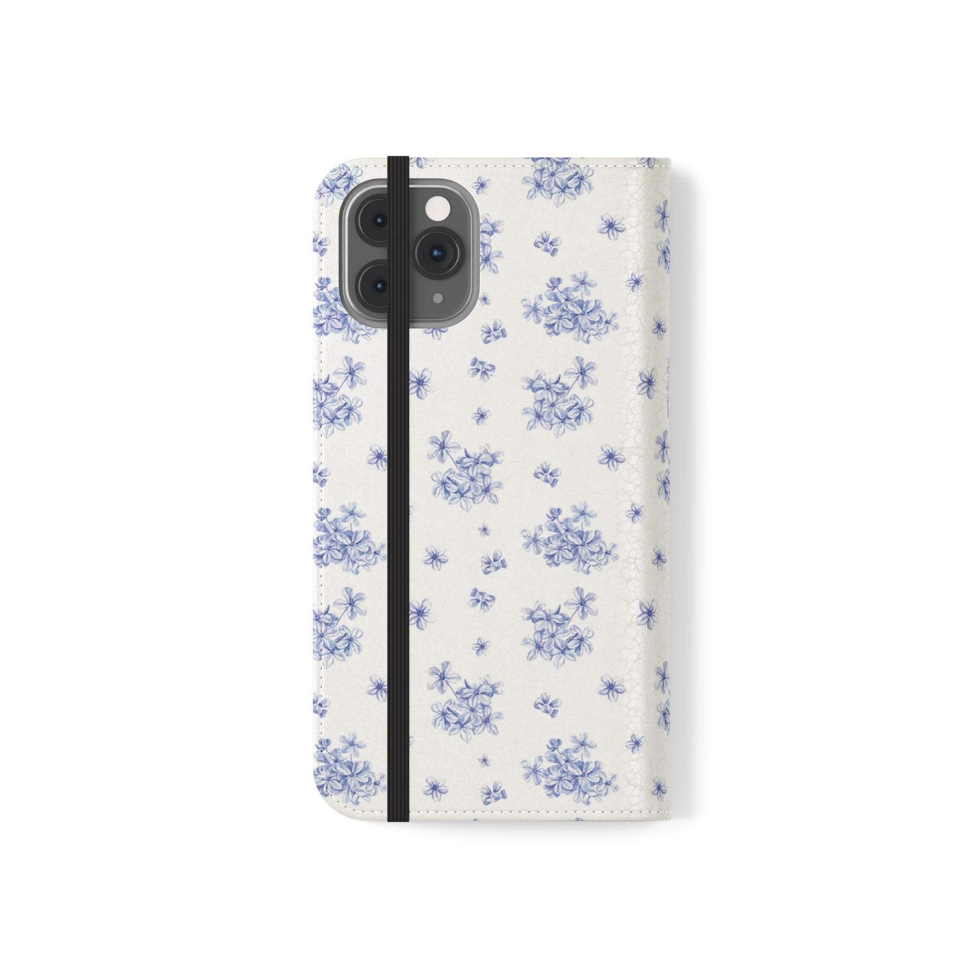 Blue Bloom Wallet Flip Case for iPhone