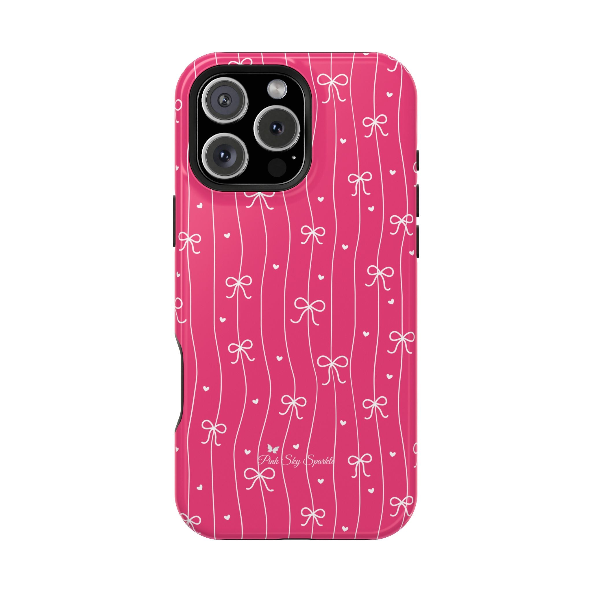 Hearts & Bows | Pink Magnetic iPhone Case