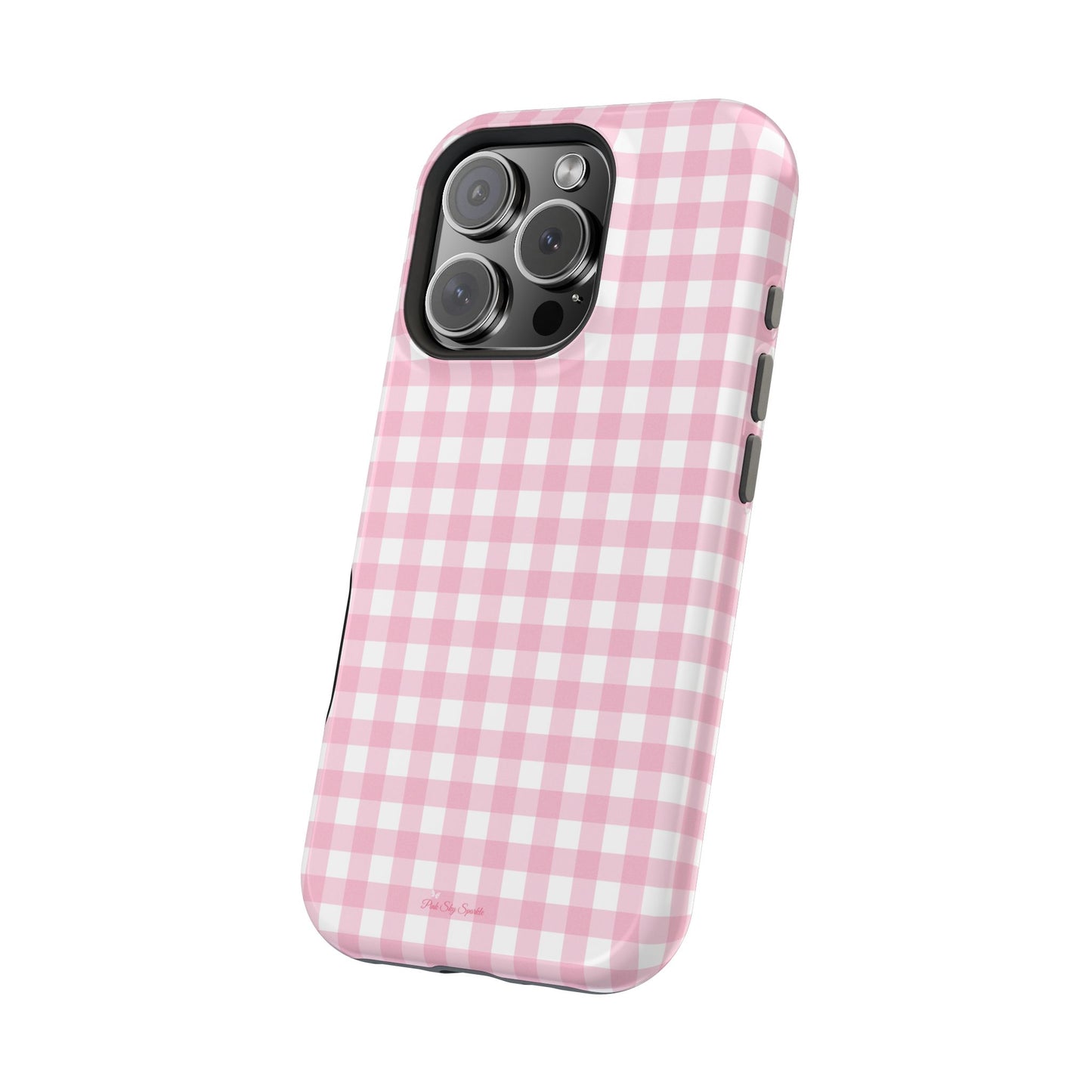 Pink Gingham Magnetic iPhone Case