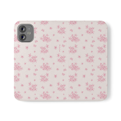 Pink Bloom Wallet Flip Case for iPhone