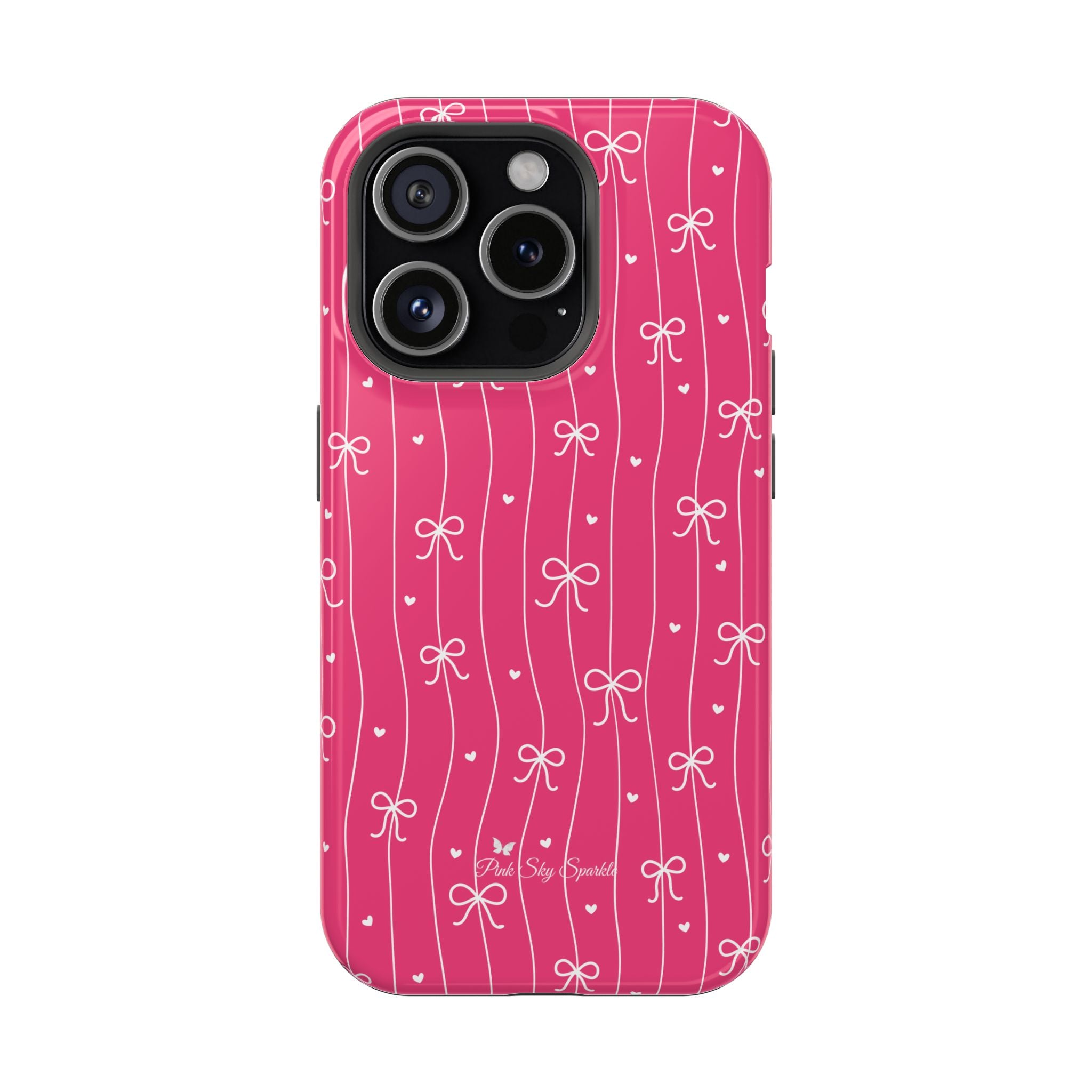 Hearts & Bows | Pink Magnetic iPhone Case