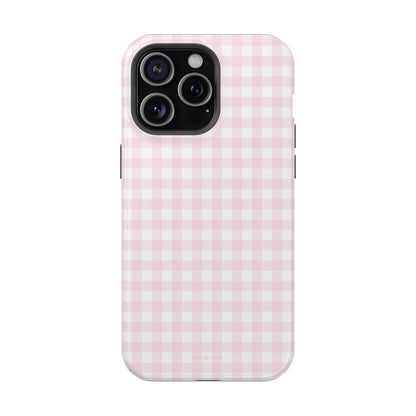 Baby Pink Gingham Magnetic iPhone Case