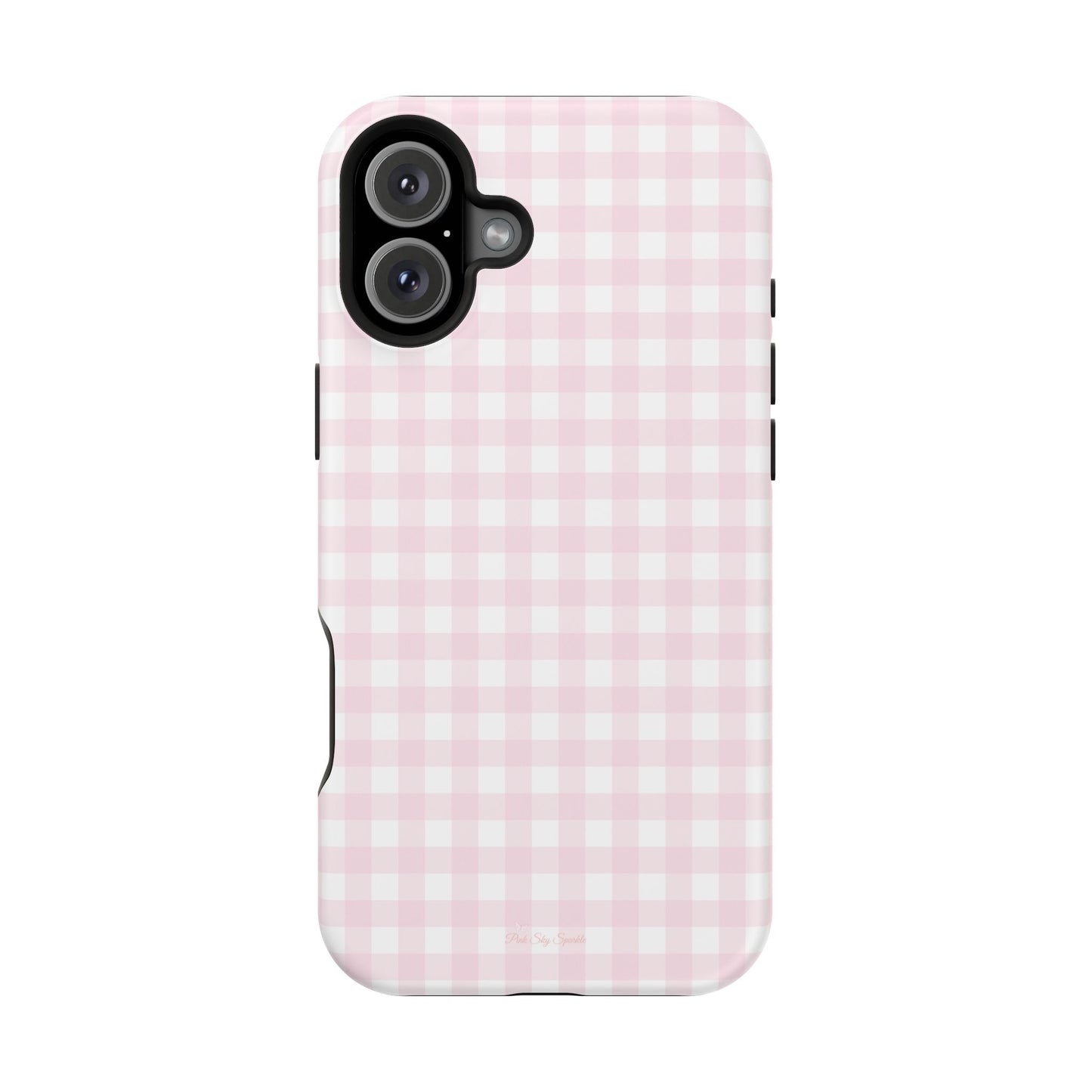 Baby Pink Gingham Magnetic iPhone Case