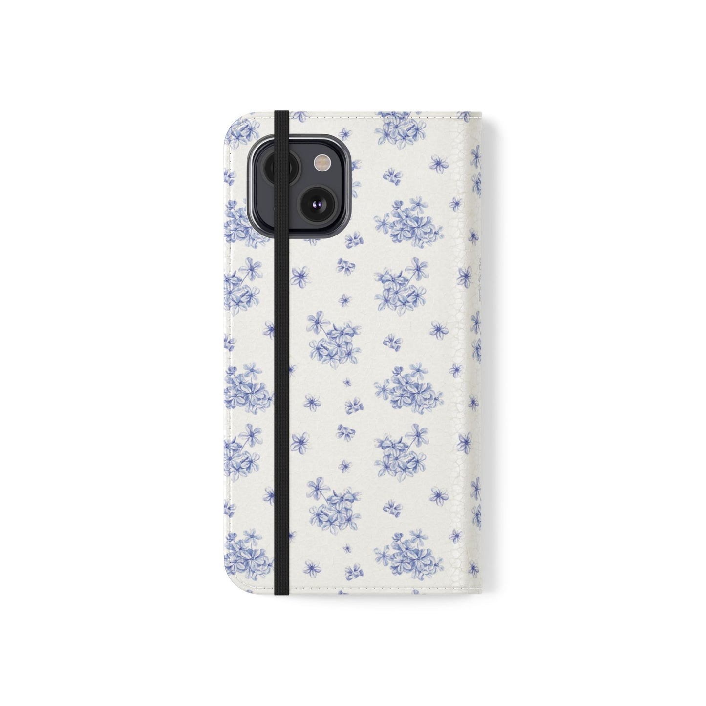 Blue Bloom Wallet Flip Case for iPhone