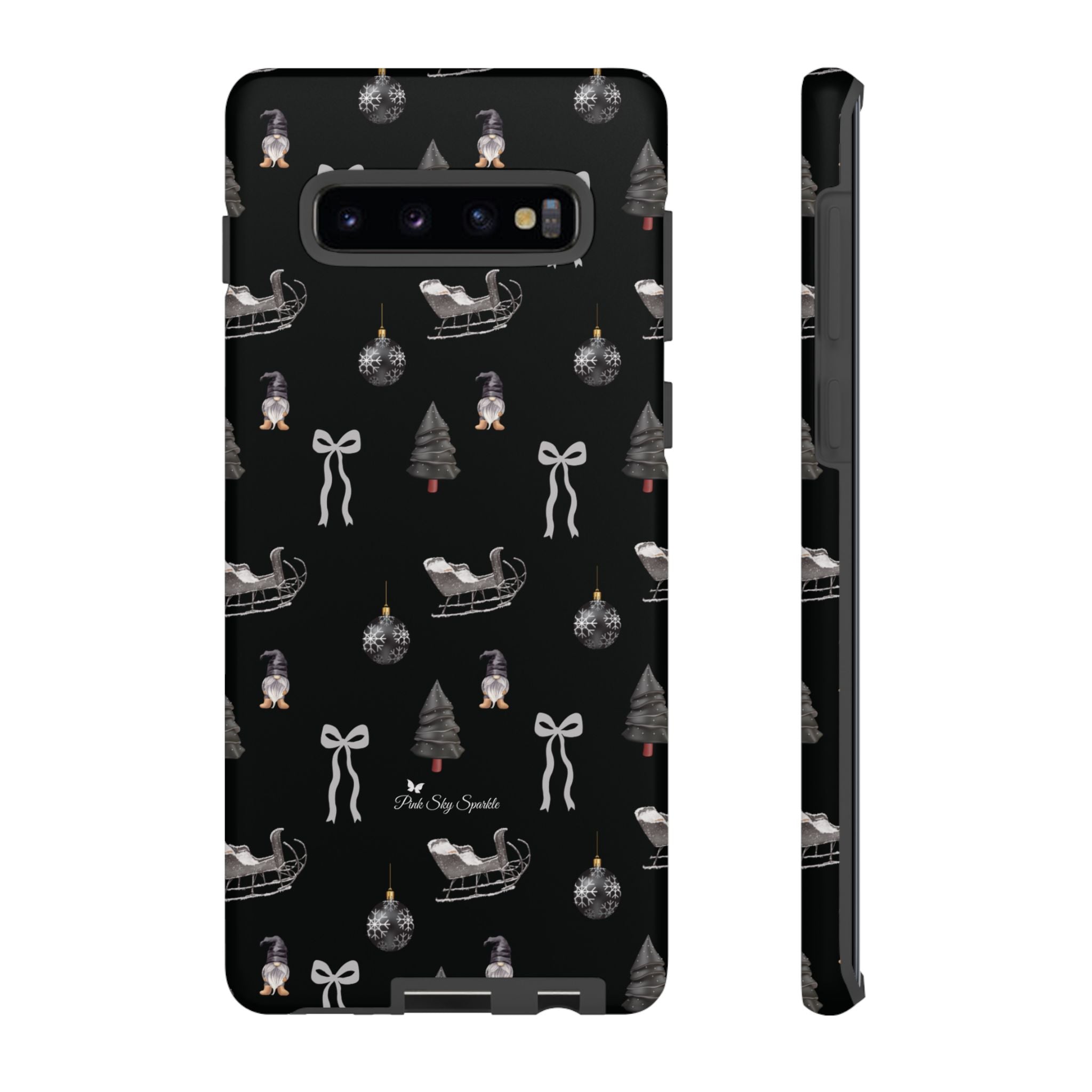 Sleigh in Grey Samsung Galaxy Phone Case – Chic Monochrome Christmas Edition