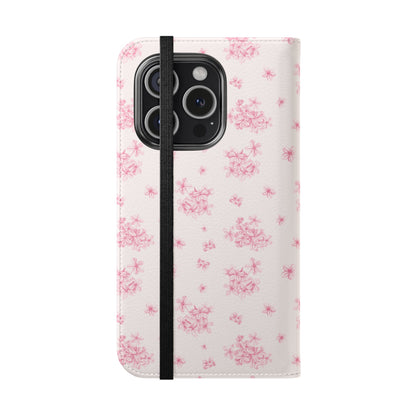 Pink Bloom Wallet Flip Case for iPhone