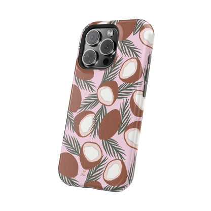 Coque magnétique pour iPhone Motif adorable bouquet de noix de coco