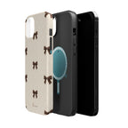 Café Crème Bows MagSafe-Compatible Magnetic iPhone Case