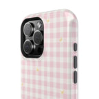 Pink Gingham & Butterflies Magnetic iPhone Case