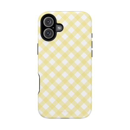 Cottage Chic Yellow Gingham Magnetic iPhone Case