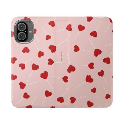 Sweetheart Sucker Wallet Flip Case-Phone Case-Printify-iPhone 16 Plus-PINK SKY SPARKLE-Protective wallet flip case for smartphones with 360° protection, fold-over design, card slots, and stylish pattern options. Perfect for adding a fashionable touch while keeping your phone safe. Available in a variety of designs including bold, elegant, and chic styles.