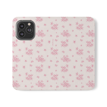 Pink Bloom Wallet Flip Case for iPhone