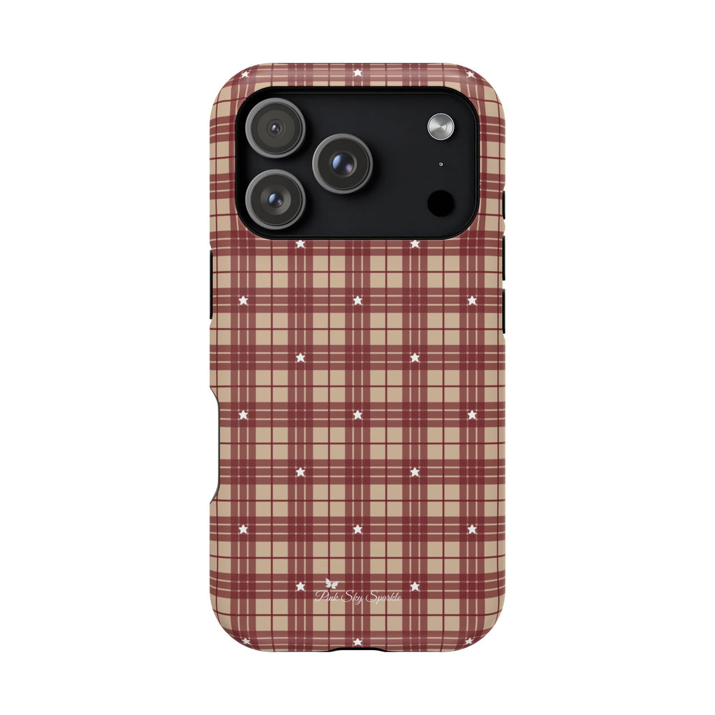 Rustic Plaid Magnetic iPhone Case – Cozy Cabin Christmas Edition