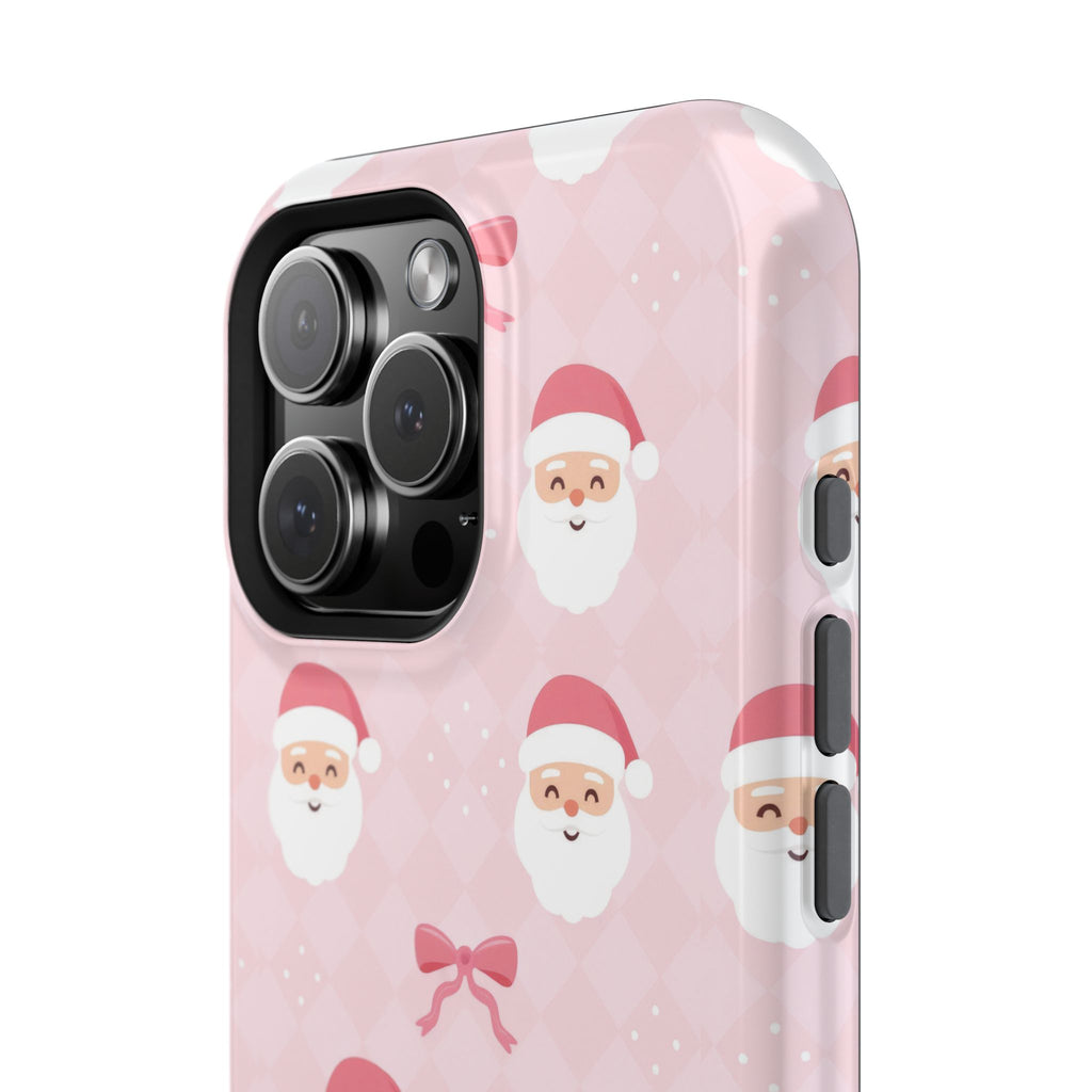 Pink Santa Bows Magnetic iPhone Case