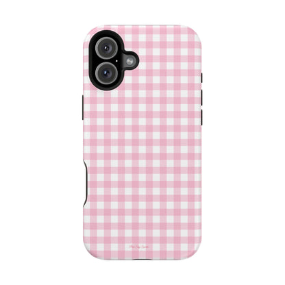 Pink Gingham Magnetic iPhone Case