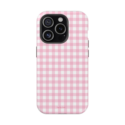 Pink Gingham Magnetic iPhone Case