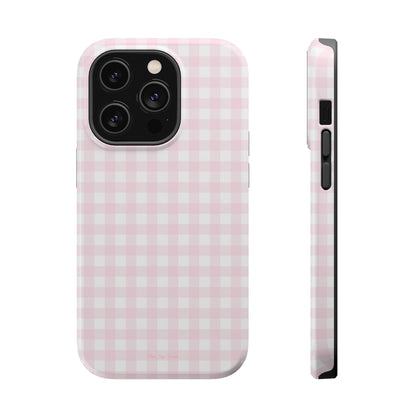 Baby Pink Gingham Magnetic iPhone Case