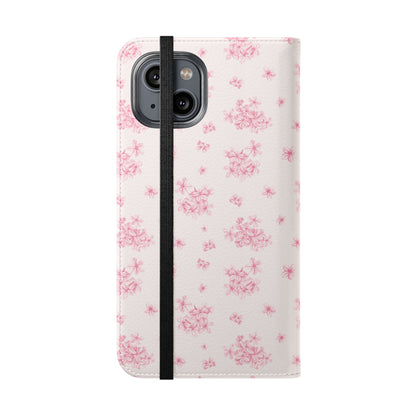 Pink Bloom Wallet Flip Case for iPhone