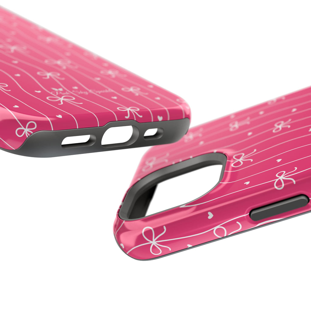 Hearts & Bows | Pink Magnetic iPhone Case