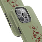 Holiday Bow Tree Magnetic iPhone Case – Sage Green Christmas Edition