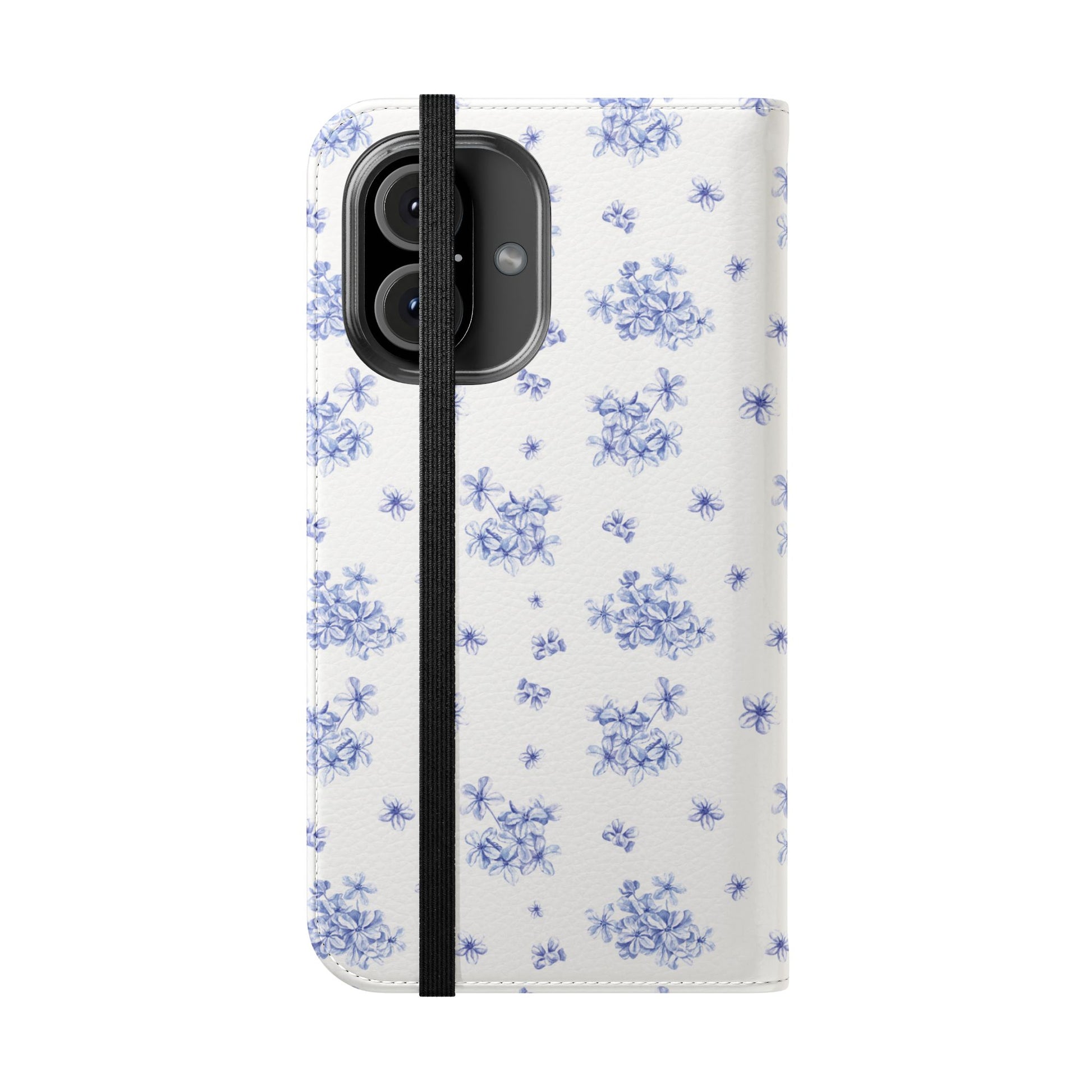 Blue Bloom Wallet Flip Case for iPhone