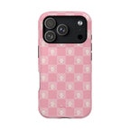 Pink Checkered Ghost Magnetic iPhone Case