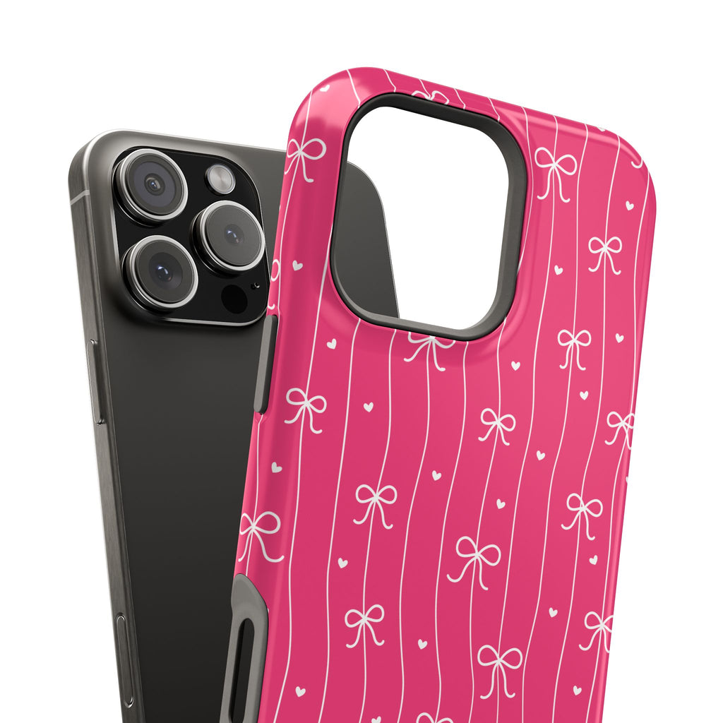 Hearts & Bows | Pink Magnetic iPhone Case